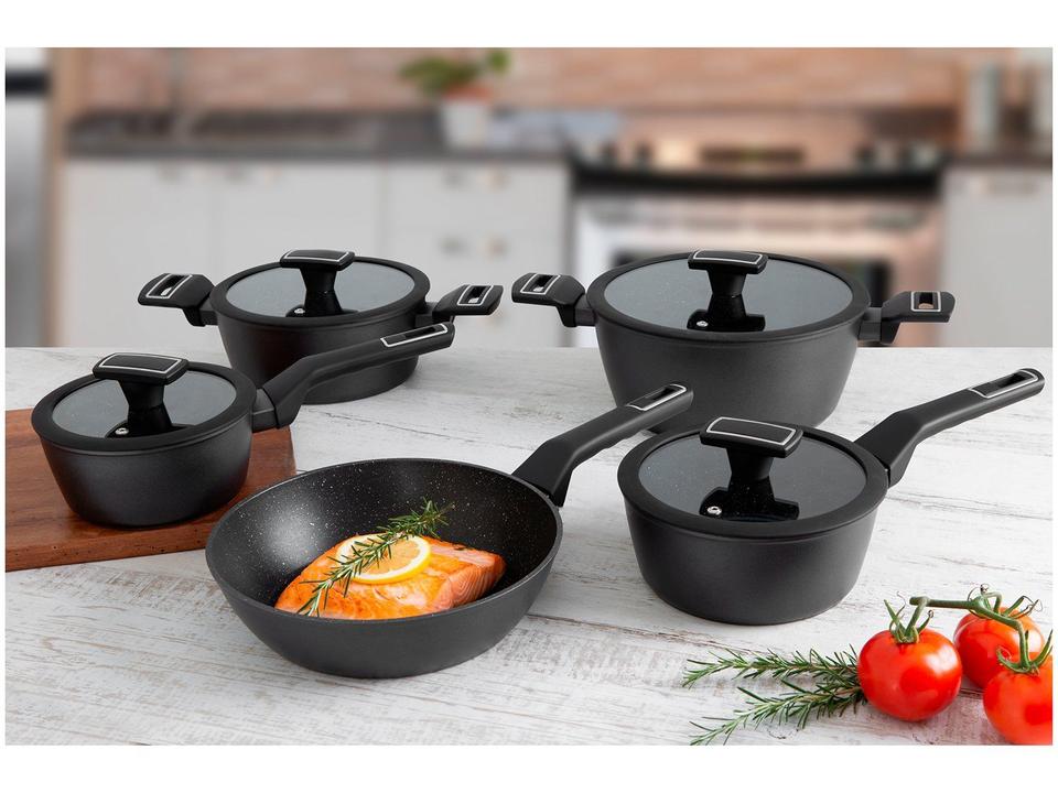 Jogo de Panelas Brinox Revestimento Cerâmico Preto 5 Peças Carbon Ceramic Life - 3