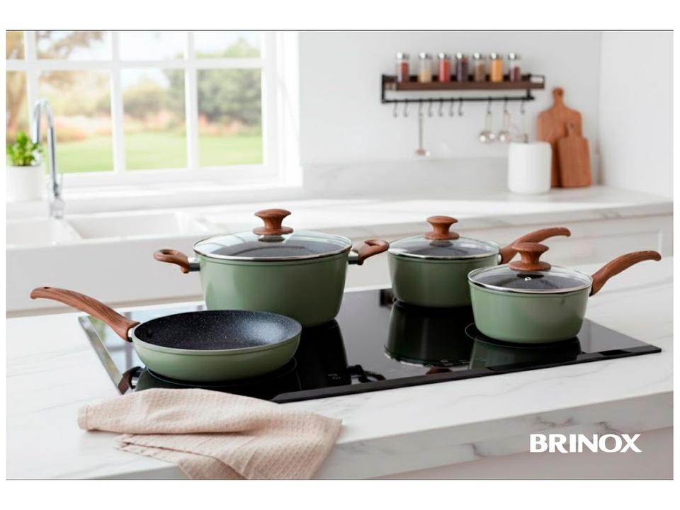 Jogo de Panelas Brinox Verde Olive 5 Peças - 5