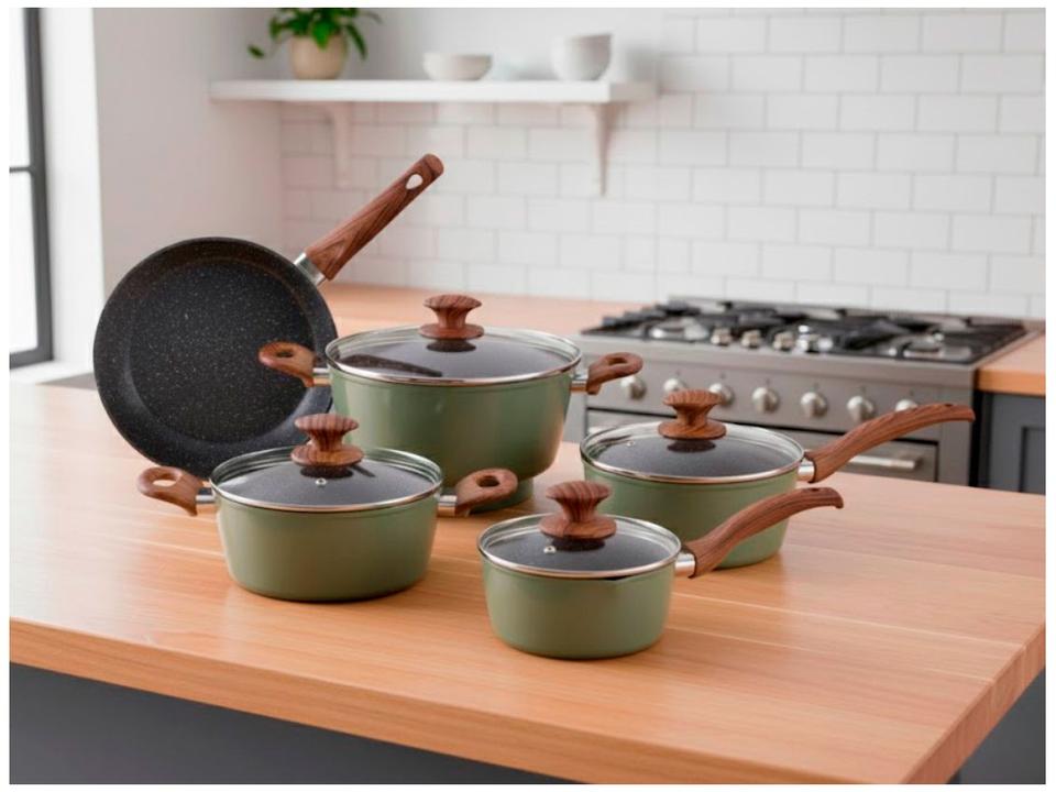 Jogo de Panelas Brinox Verde Olive 5 Peças - 4