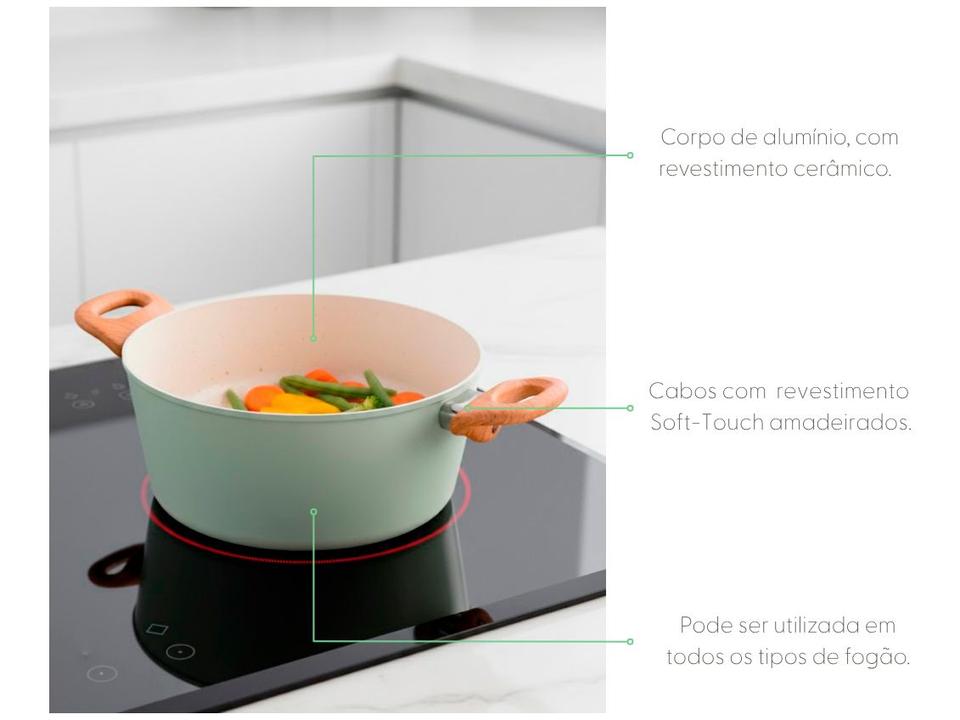 Jogo de Panelas Brinox Verde Pistache 5 Peças Optima Ceramic Life - 5