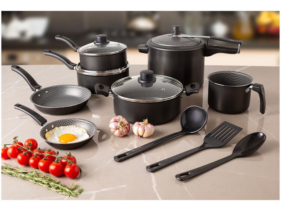 Jogo de Panelas Eirilar Antiaderente de Alumínio Grafite 10 Peças Today - 1