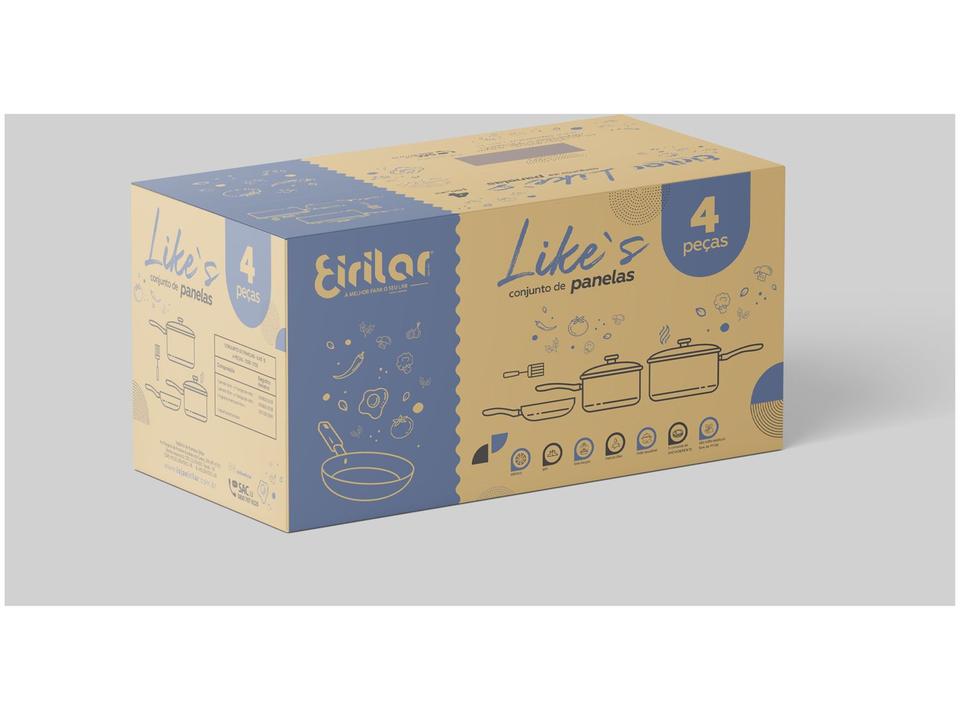 Jogo de Panelas Eirilar Antiaderente de Alumínio Grafite 4 Peças Like-S - 8