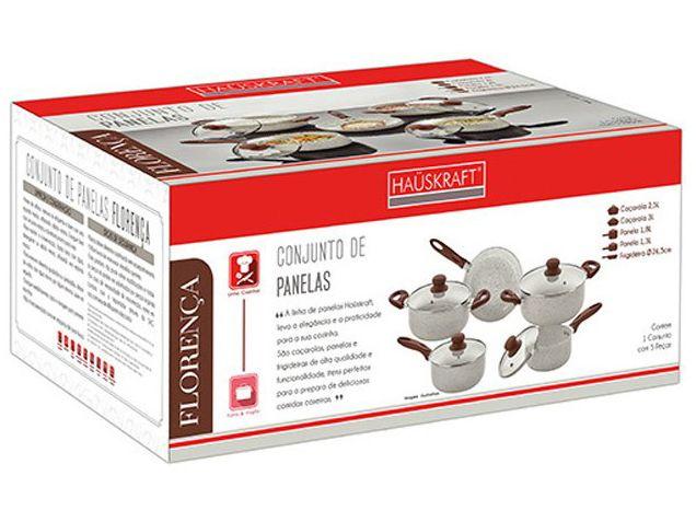 Jogo de Panelas Hauskraft Antiaderente de Alumínio Vanilla 5 Peças Florença - 6