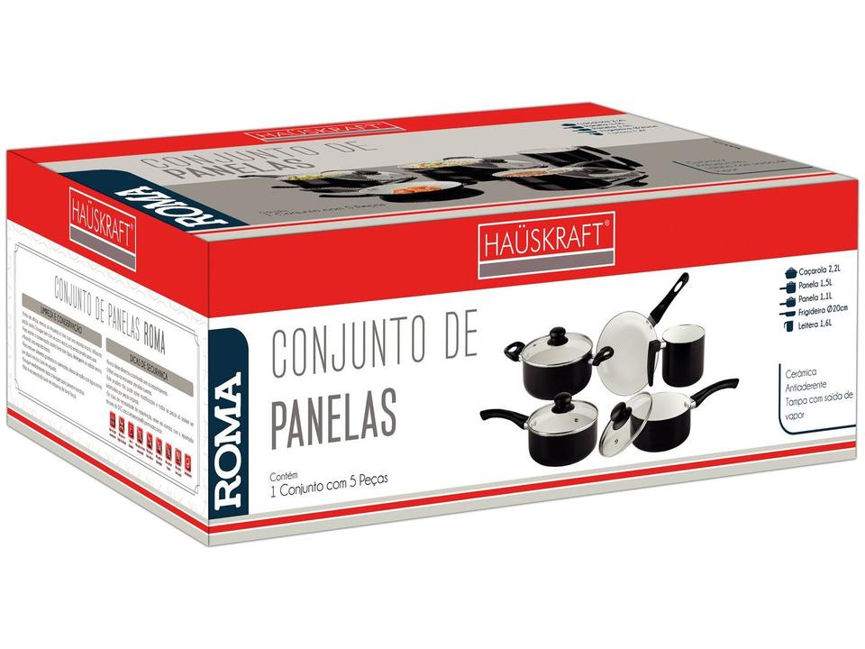Jogo de Panelas Hauskraft Revestimento Cerâmico - 1