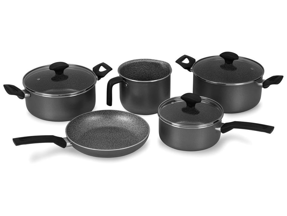 Jogo de Panelas Multiflon Antiaderente de Alumínio Grafite Indução 5 Peças Petra+ - 3