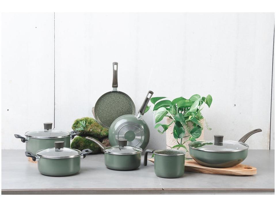 Jogo de Panelas Multiflon Antiaderente de Alumínio Verde 5 Peças Ekó - 3