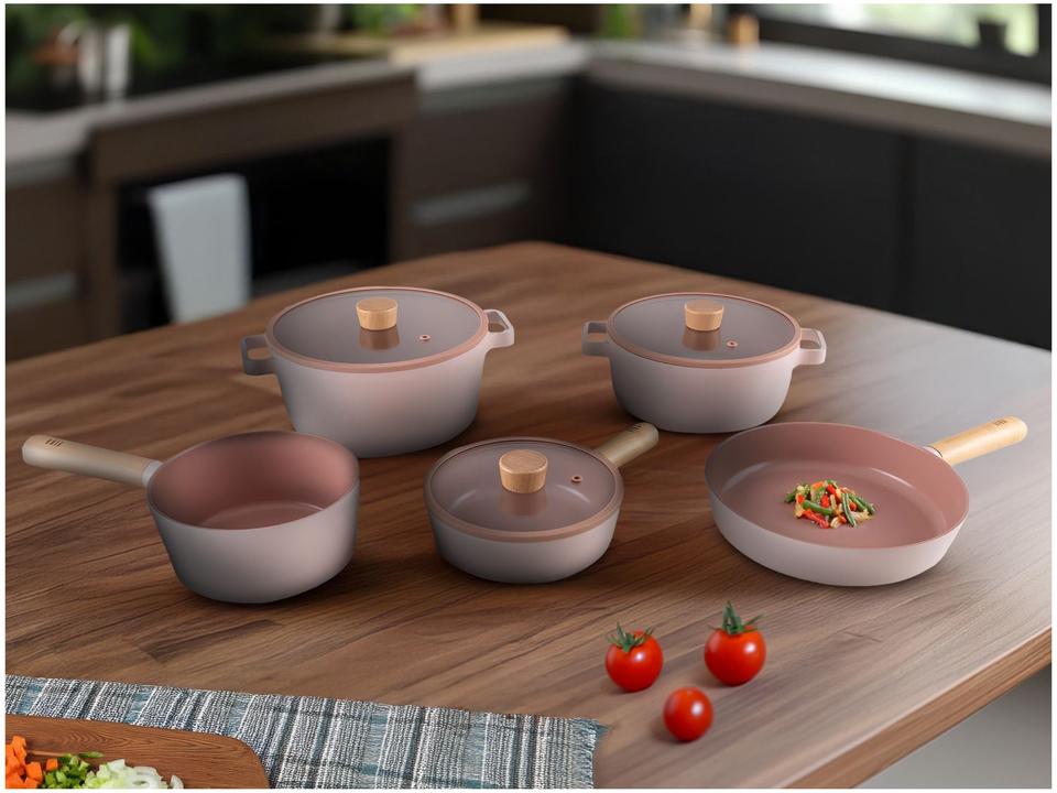 Jogo de Panelas Neoflam Revestimento Cerâmico de Alumínio 5 Peças Fika - 1