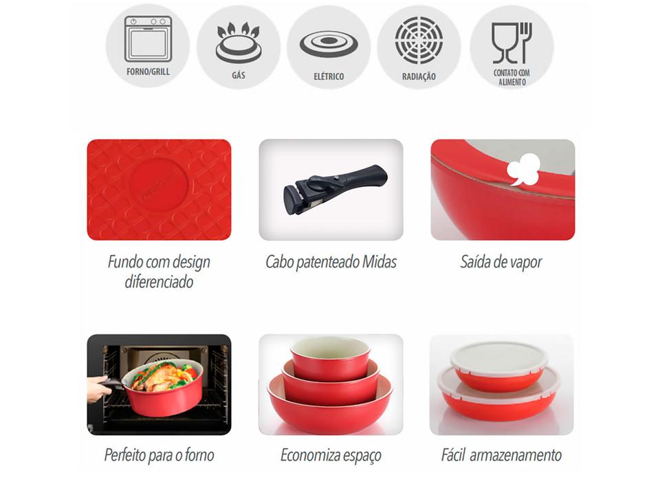 Jogo de Panelas Neoflam Revestimento Cerâmico - 20