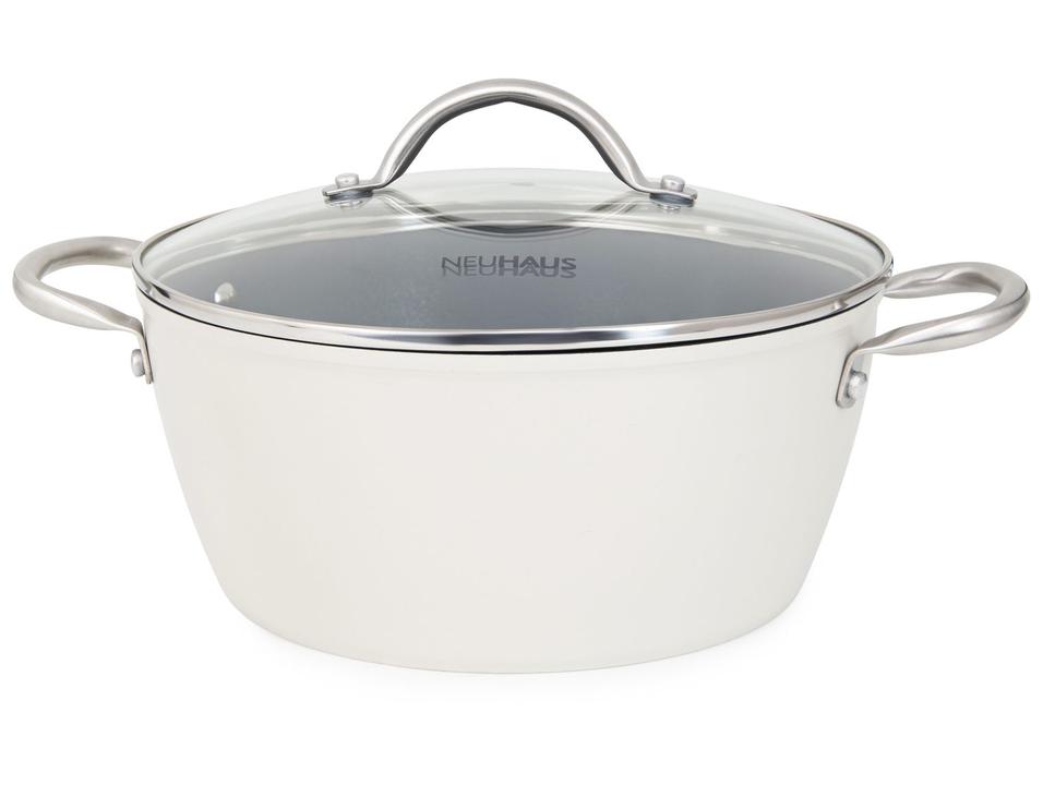 Jogo de Panelas Neuhaus Revestimento Cerâmico de Alumínio Forjado Off White Fundo Triplo 8 Peças Ceramic Prime - 7