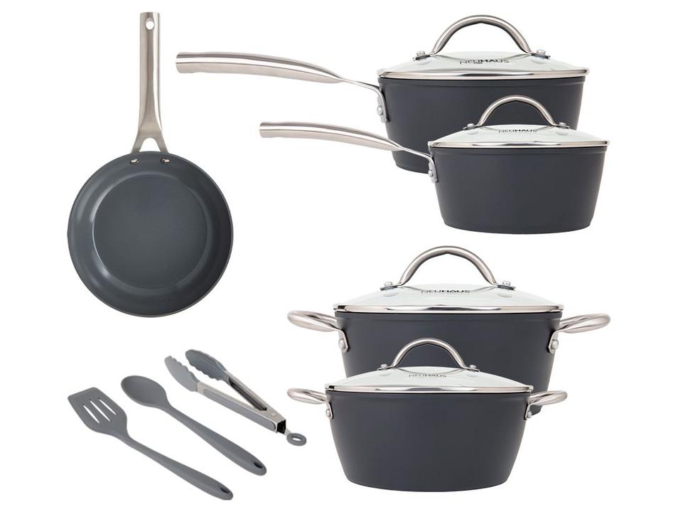 Jogo de Panelas Neuhaus Revestimento Cerâmico de Alumínio Forjado Preto Fundo Triplo 8 Peças Ceramic Prime - 3