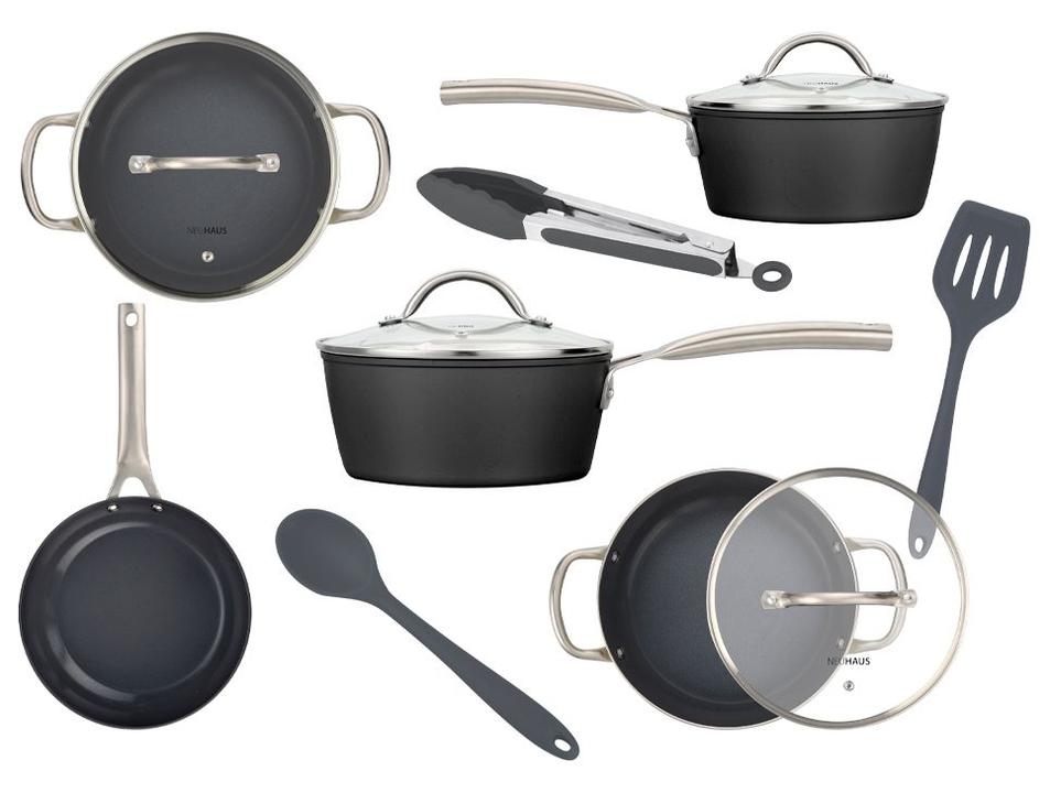 Jogo de Panelas Neuhaus Revestimento Cerâmico de Alumínio Forjado Preto Fundo Triplo 8 Peças Ceramic Prime - 2