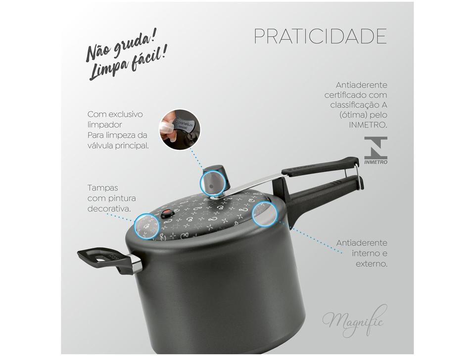 Jogo de Panelas Panelux Antiaderente de Alumínio Grafite 8 Peças Magnific - 6