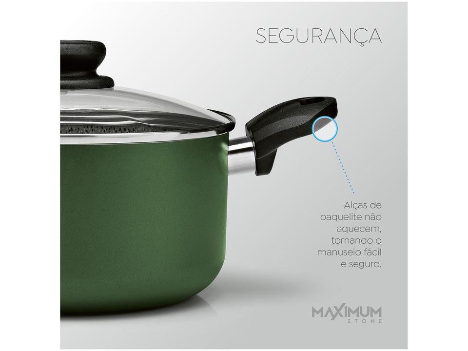 Jogo de Panelas Panelux Antiaderente de Alumínio Verde 5 Peças Maximum Stone - 2