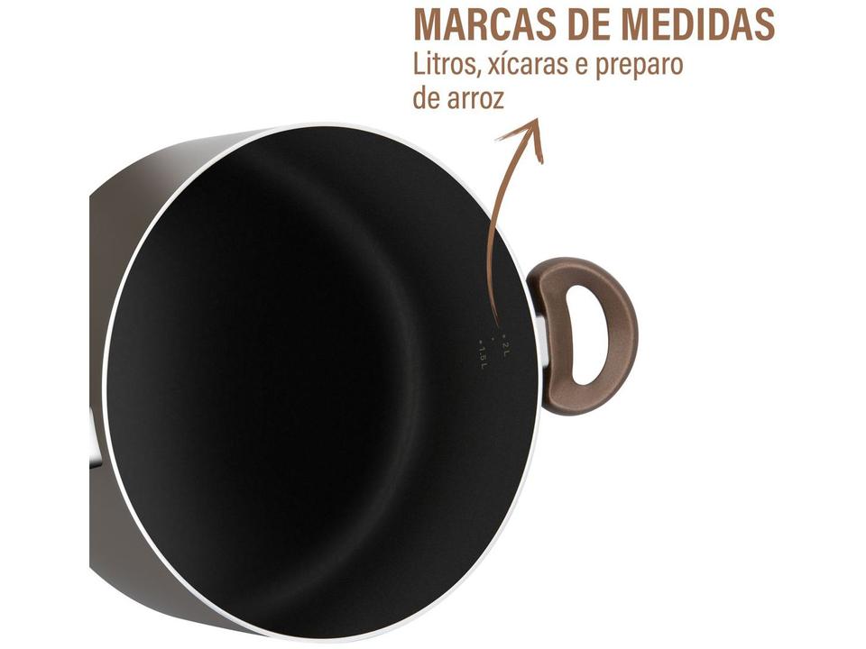 Jogo de Panelas Rochedo Antiaderente de Alumínio Chocolate 5 Peças Expert - 4