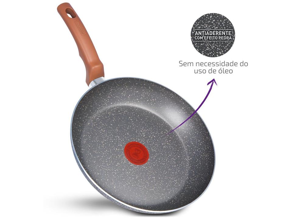 Jogo de Panelas Rochedo Antiaderente de Alumínio Cinza e Bege 5 Peças Natural Stone - 11
