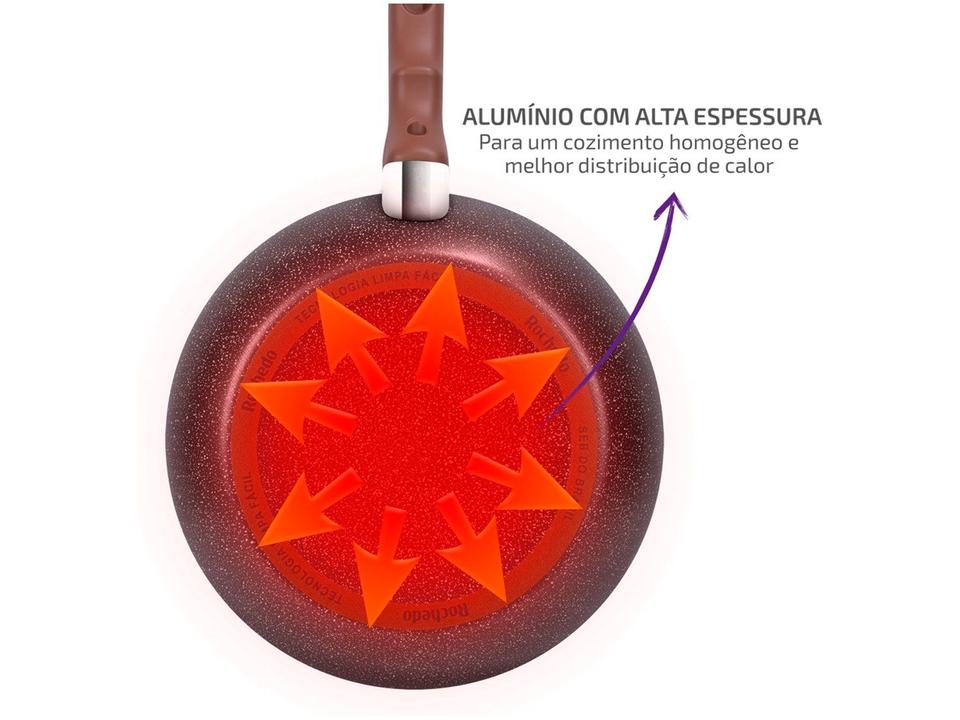 Jogo de Panelas Rochedo Antiaderente de Alumínio Cinza e Bege 5 Peças Natural Stone - 10