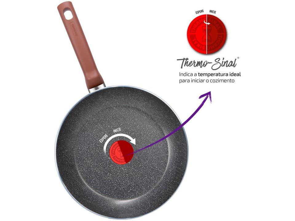 Jogo de Panelas Rochedo Antiaderente de Alumínio Cinza e Bege 5 Peças Natural Stone - 9