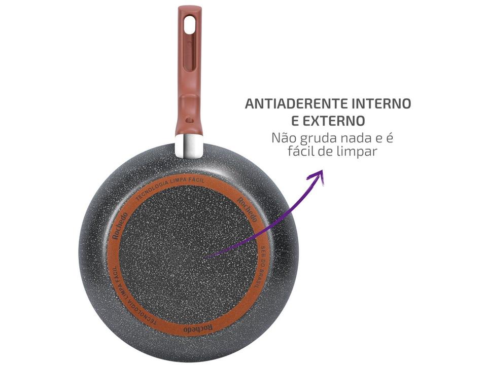 Jogo de Panelas Rochedo Antiaderente de Alumínio Cinza e Bege 5 Peças Natural Stone - 12