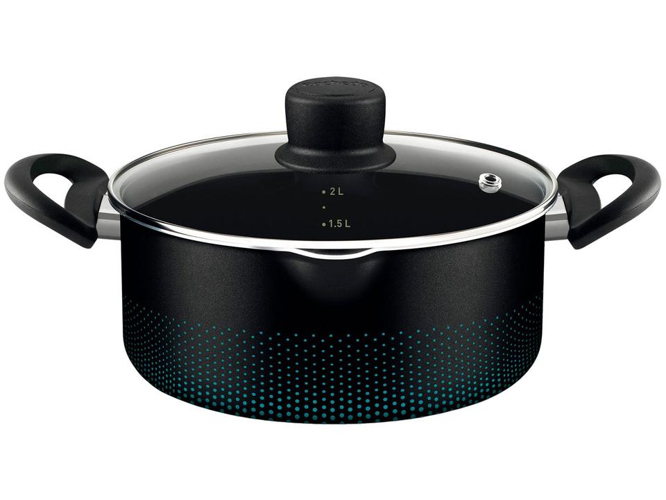 Jogo de Panelas Rochedo Antiaderente de Alumínio Preto e Azul 9 Peças Smart - 3