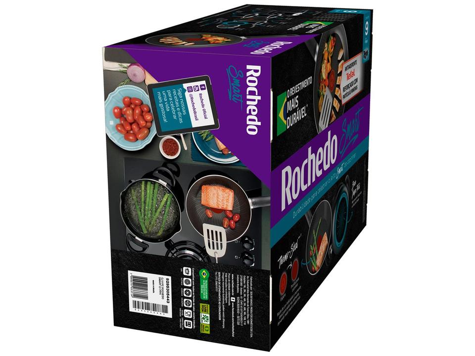 Jogo de Panelas Rochedo Antiaderente de Alumínio Preto e Azul 9 Peças Smart - 20