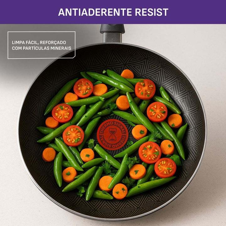 Jogo de Panelas Rochedo Antiaderente de Alumínio Vermelho 11 Peças Facilita - 2