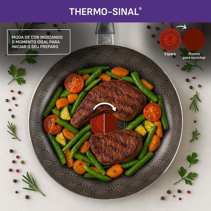 Jogo de Panelas Rochedo Antiaderente de Alumínio Vermelho 11 Peças Facilita - 4