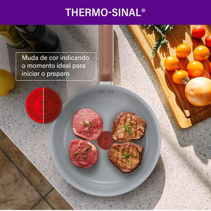 Jogo de Panelas Rochedo Cerâmico de Alumínio Rose Gold 5 Peças Ceramic - 4