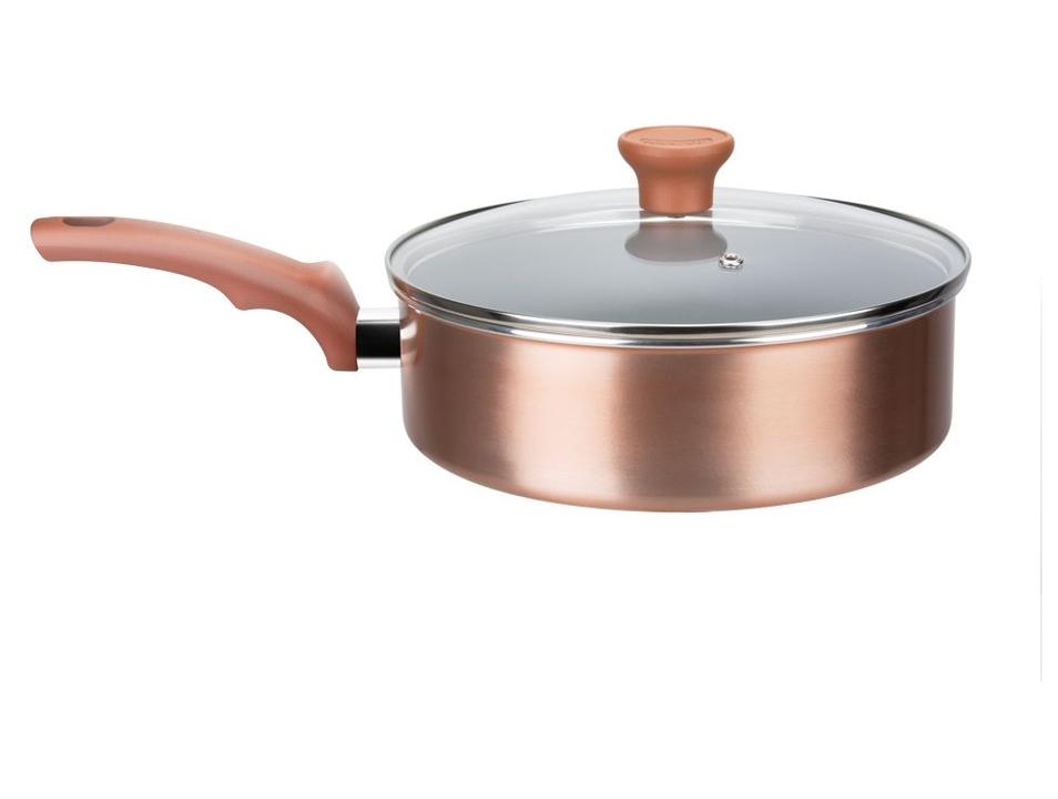 Jogo de Panelas Rochedo Cerâmico de Alumínio Rose Gold Fundo Triplo 5 Peças Ceramic - 17