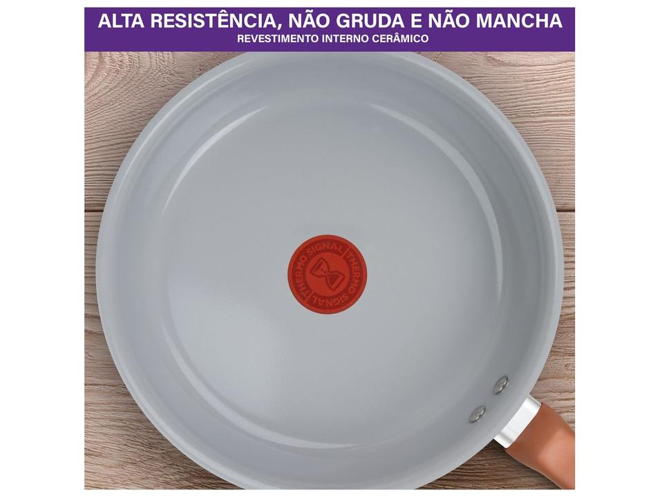 Jogo de Panelas Rochedo Cerâmico de Alumínio Rose Gold Fundo Triplo 5 Peças Ceramic - 4