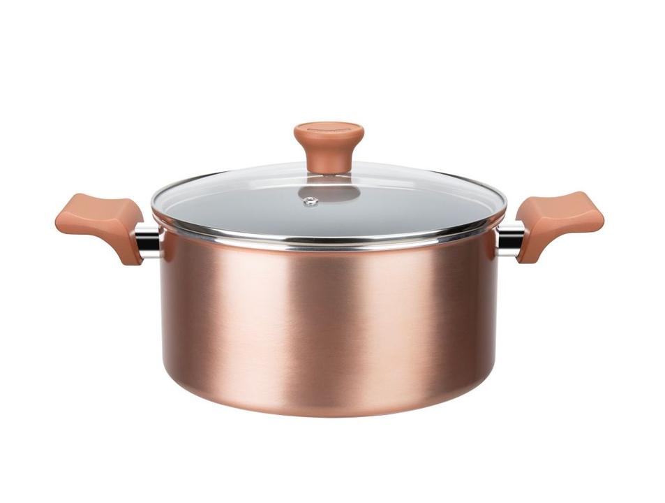 Jogo de Panelas Rochedo Cerâmico de Alumínio Rose Gold Fundo Triplo 5 Peças Ceramic - 20