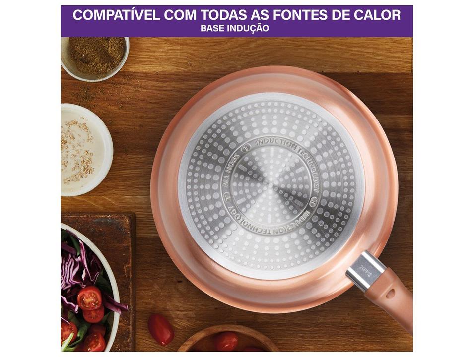 Jogo de Panelas Rochedo Cerâmico de Alumínio Rose Gold Fundo Triplo 5 Peças Ceramic - 7