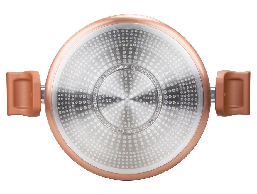 Jogo de Panelas Rochedo Cerâmico de Alumínio Rose Gold Fundo Triplo 5 Peças Ceramic - 22