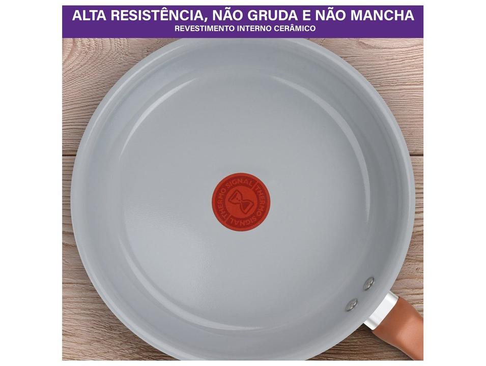 Jogo de Panelas Rochedo Cerâmico de Alumínio Rose Gold Fundo Triplo 5 Peças Ceramic - 4