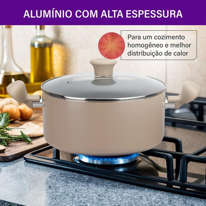 Jogo de Panelas Rochedo de Alumínio Vanilla 5 Peças Ceramic Light Sand - 2