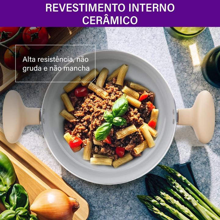 Jogo de Panelas Rochedo de Alumínio Vanilla 5 Peças Ceramic Light Sand - 1