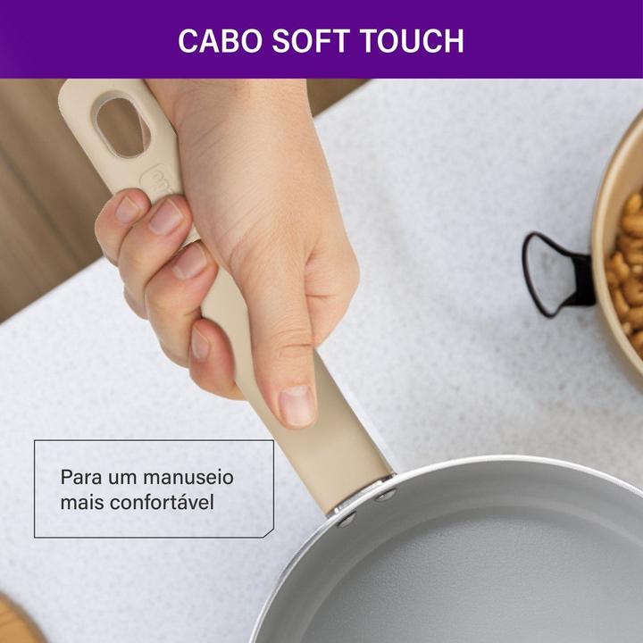 Jogo de Panelas Rochedo de Alumínio Vanilla 5 Peças Ceramic Light Sand - 4