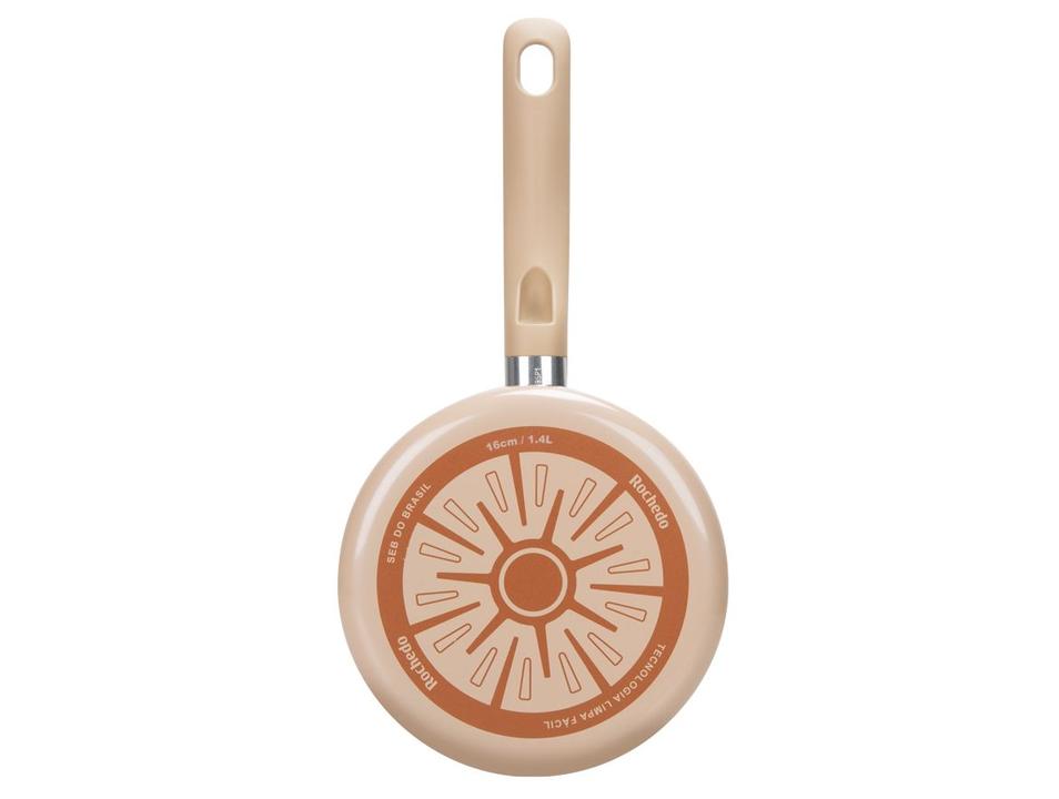 Jogo de Panelas Rochedo de Alumínio Vanilla Fundo Triplo 5 Peças Ceramic Light Sand - 23