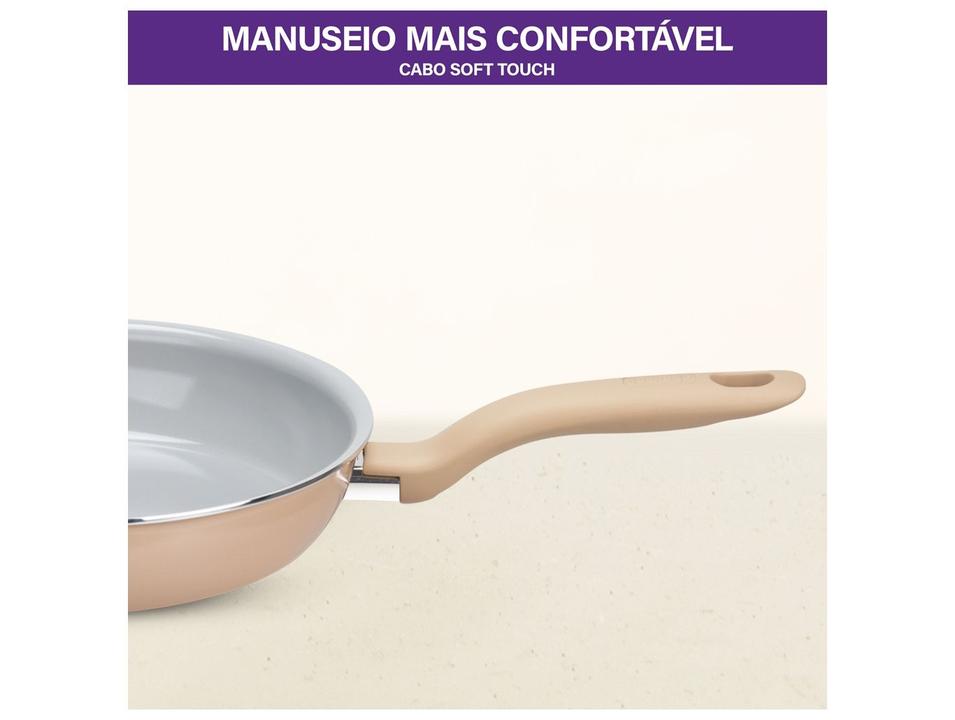 Jogo de Panelas Rochedo de Alumínio Vanilla Fundo Triplo 5 Peças Ceramic Light Sand - 8