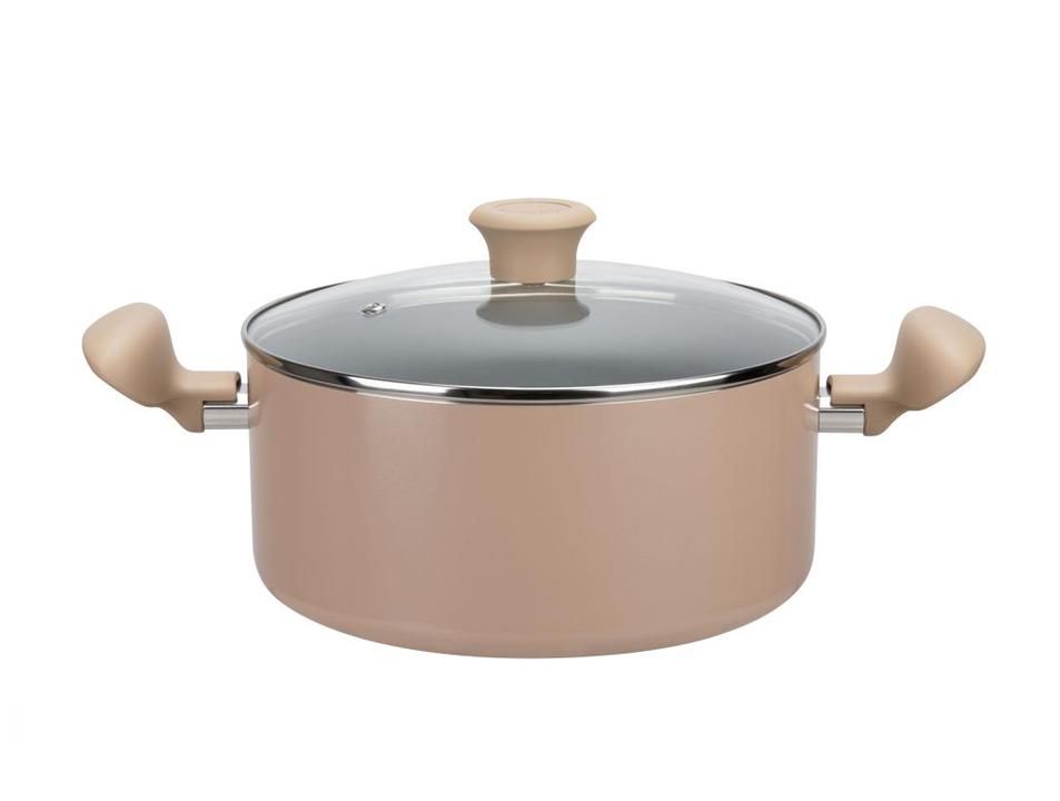 Jogo de Panelas Rochedo de Alumínio Vanilla Fundo Triplo 5 Peças Ceramic Light Sand - 15