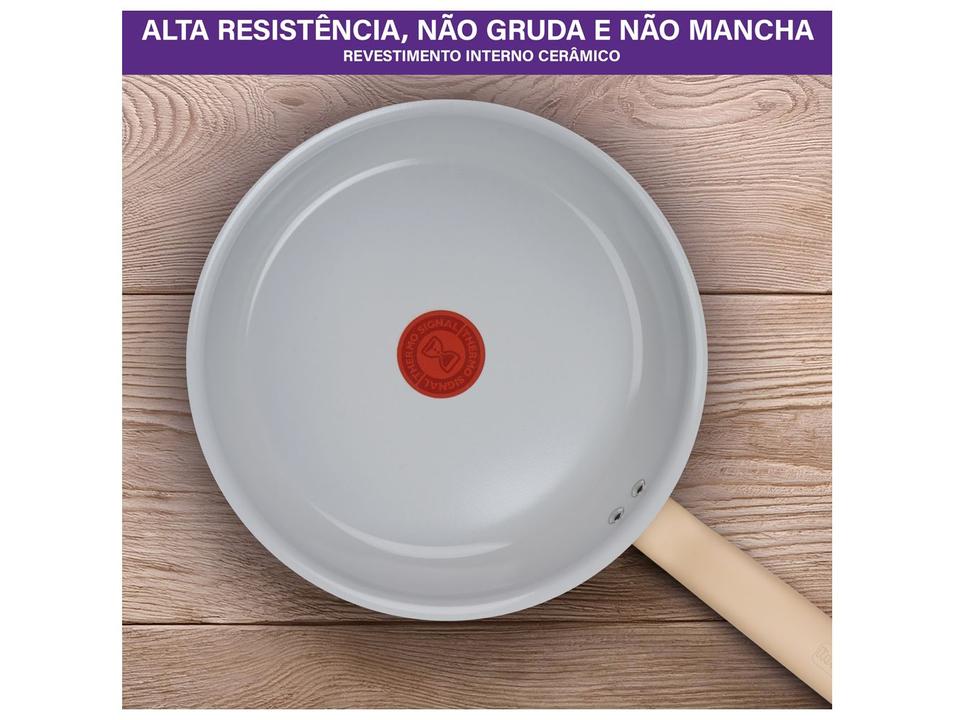 Jogo de Panelas Rochedo de Alumínio Vanilla Fundo Triplo 5 Peças Ceramic Light Sand - 4