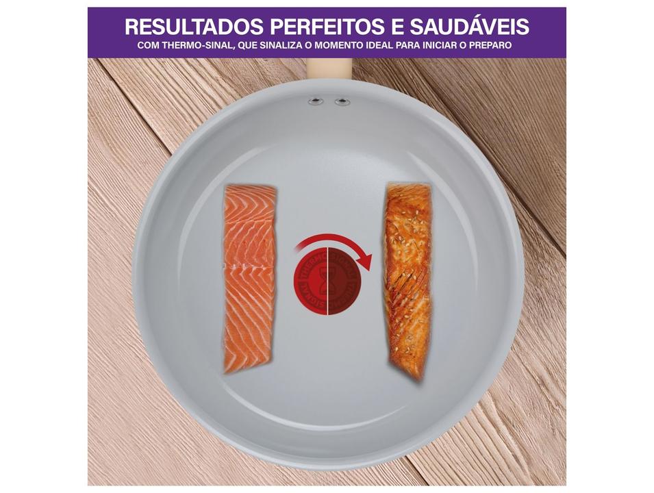 Jogo de Panelas Rochedo de Alumínio Vanilla Fundo Triplo 5 Peças Ceramic Light Sand - 5