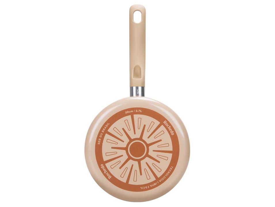 Jogo de Panelas Rochedo de Alumínio Vanilla Fundo Triplo 5 Peças Ceramic Light Sand - 20