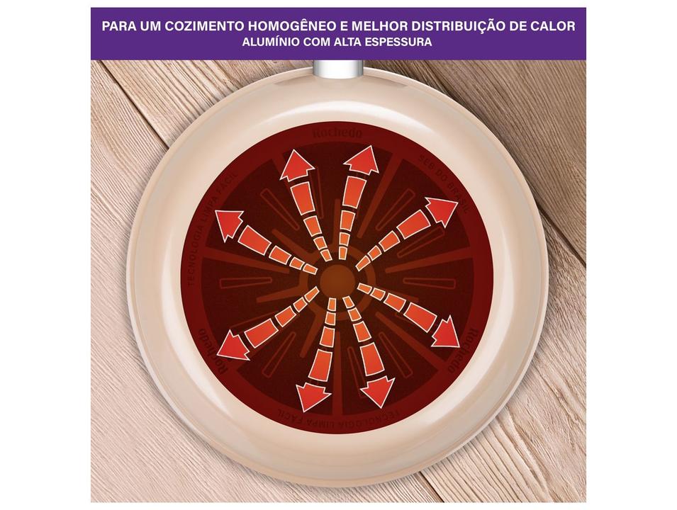 Jogo de Panelas Rochedo de Alumínio Vanilla Fundo Triplo 5 Peças Ceramic Light Sand - 6