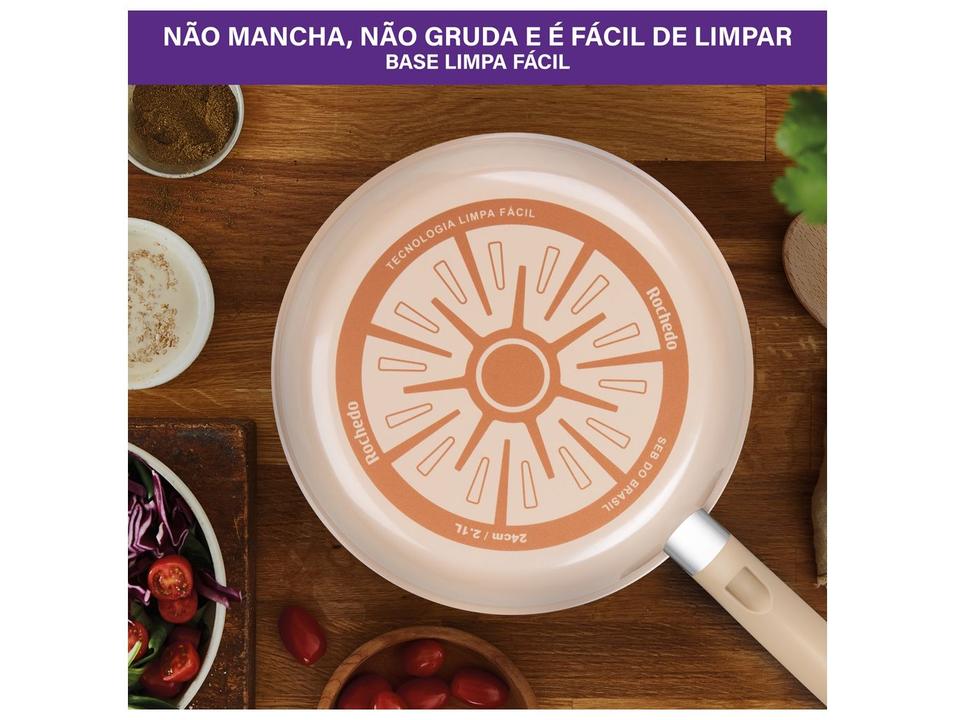 Jogo de Panelas Rochedo de Alumínio Vanilla Fundo Triplo 5 Peças Ceramic Light Sand - 7