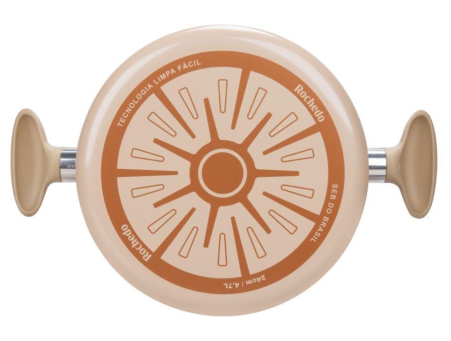 Jogo de Panelas Rochedo de Alumínio Vanilla Fundo Triplo 5 Peças Ceramic Light Sand - 16