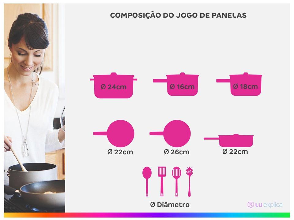 Jogo de Panelas Tefal Cerâmico Cinza 10 Peças Recycled Ceramic - 2