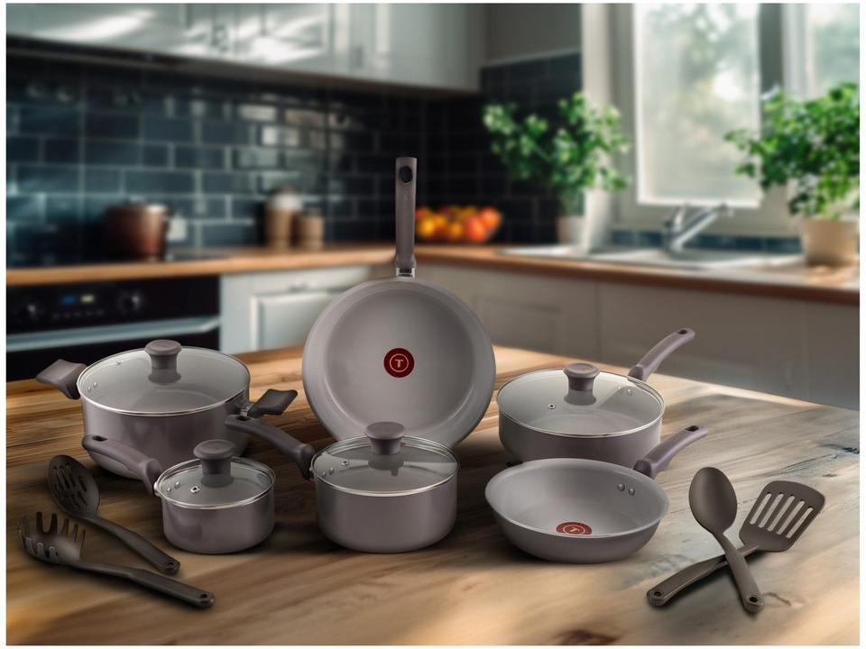 Jogo de Panelas Tefal Cerâmico Cinza 10 Peças Recycled Ceramic - 6