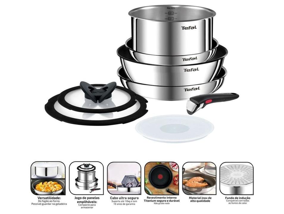 Jogo de Panelas Tefal Inox Fundo Triplo 4 Peças Ingenio - 2