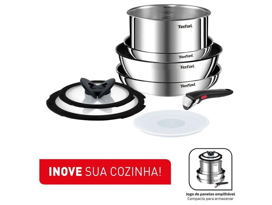 Jogo de Panelas Tefal Inox Fundo Triplo 4 Peças Ingenio - 1