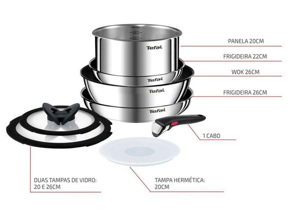 Jogo de Panelas Tefal Inox Fundo Triplo 4 Peças Ingenio - 3